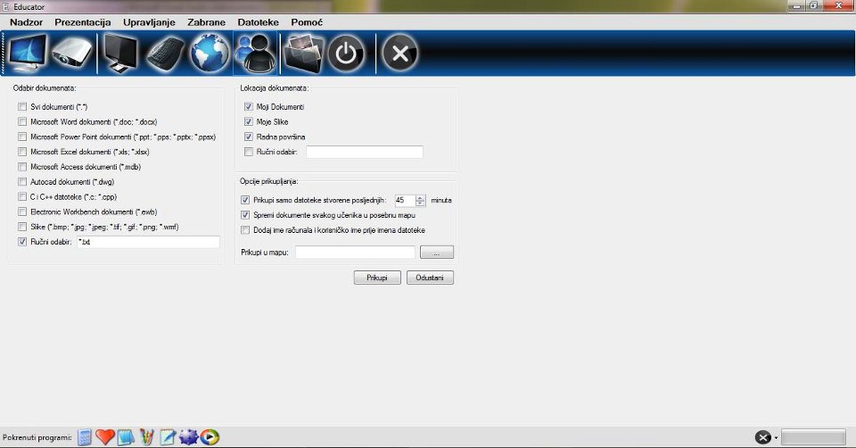 Educator - software for classroom managment - screenshot