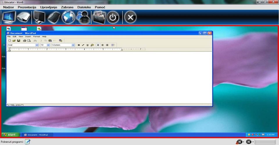 Educator - software for classroom managment - screenshot