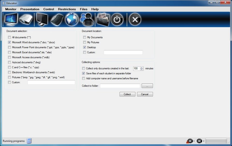 Educator - software for classroom managment - screenshot